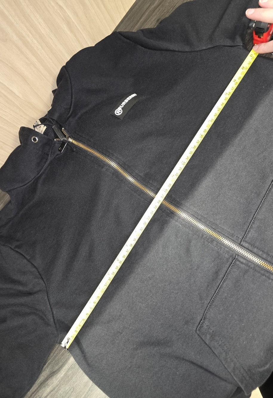 Burberry Black Zip-Up Hoodie with Vintage Check Trim - Picture 4 of 7